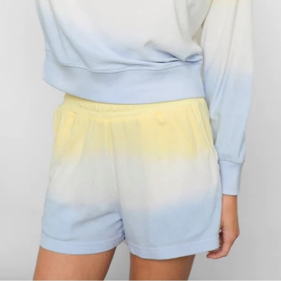 NWT Rails Jane Dip Dye Terry Lounge Shorts in Sky Blue - Picture 1 of 7